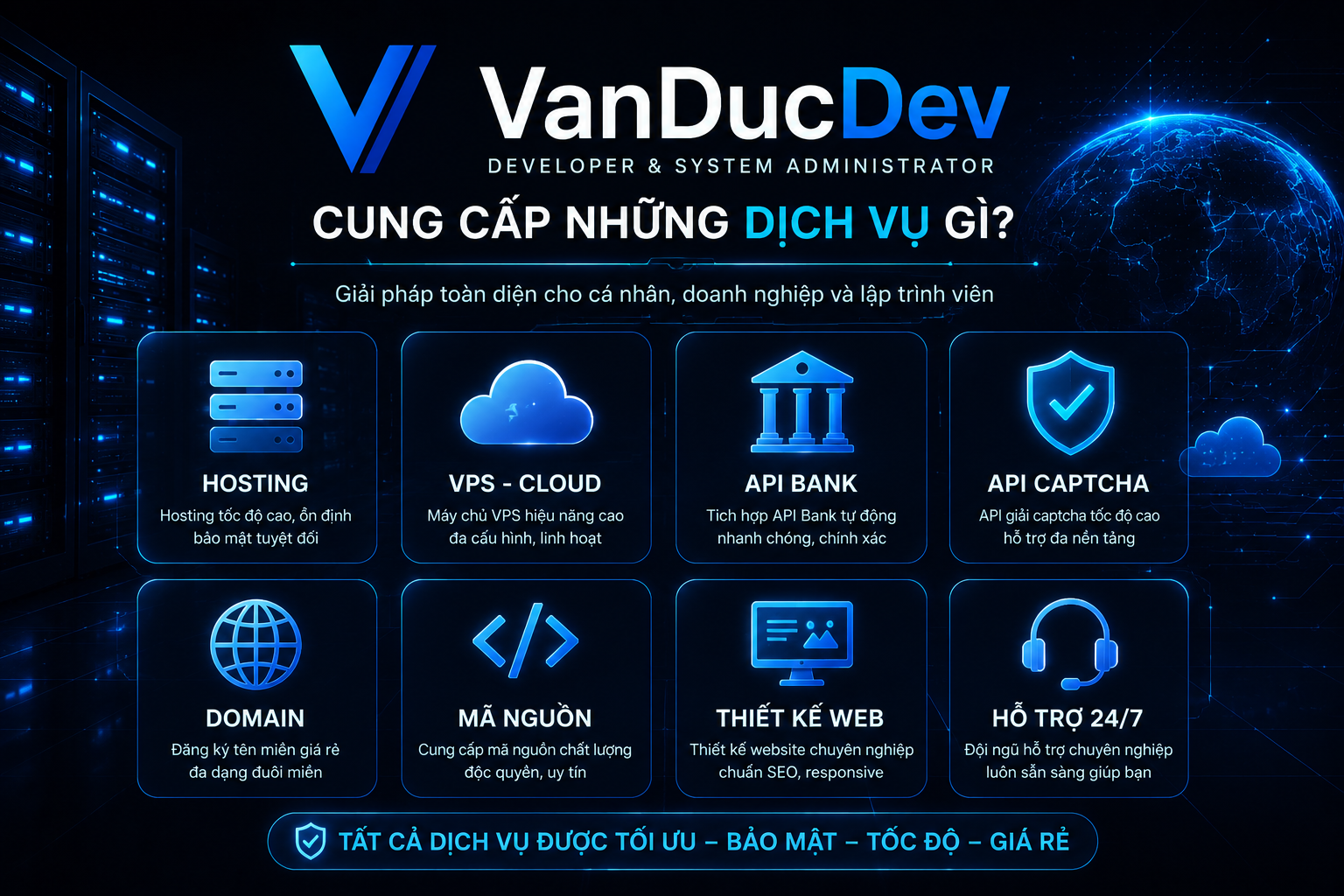 VanDucDev cung cấp những dịch vụ g&igrave;?