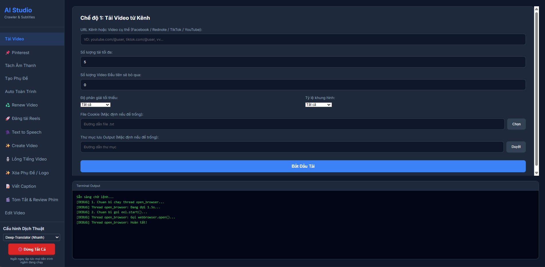Tool AI video studio - ảnh demo 2