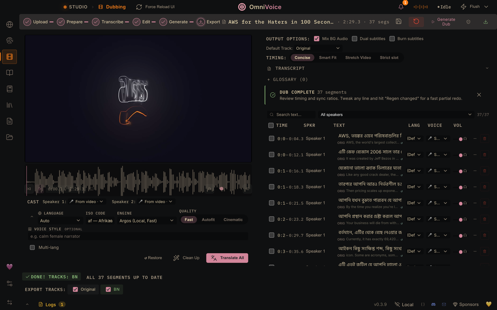 [ TOOL ] TỰ ĐỘNG DỊCH VIDEO & CLONE GIỌNG NÓI CHỈ TRONG 1 CLICK VỚI AI VOICE STUDIO - ảnh demo 5