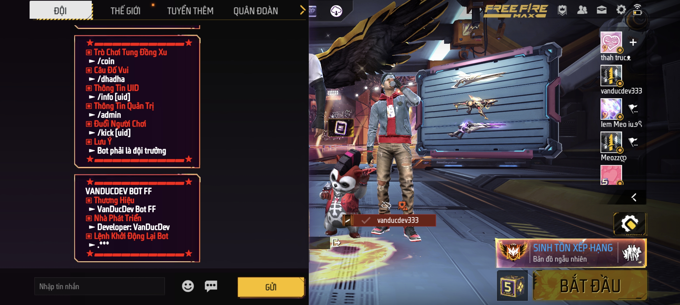 Mã nguồn Free Fire TCP Bot Team 5 chạy Termux bằng Python Antiband - ảnh demo 7