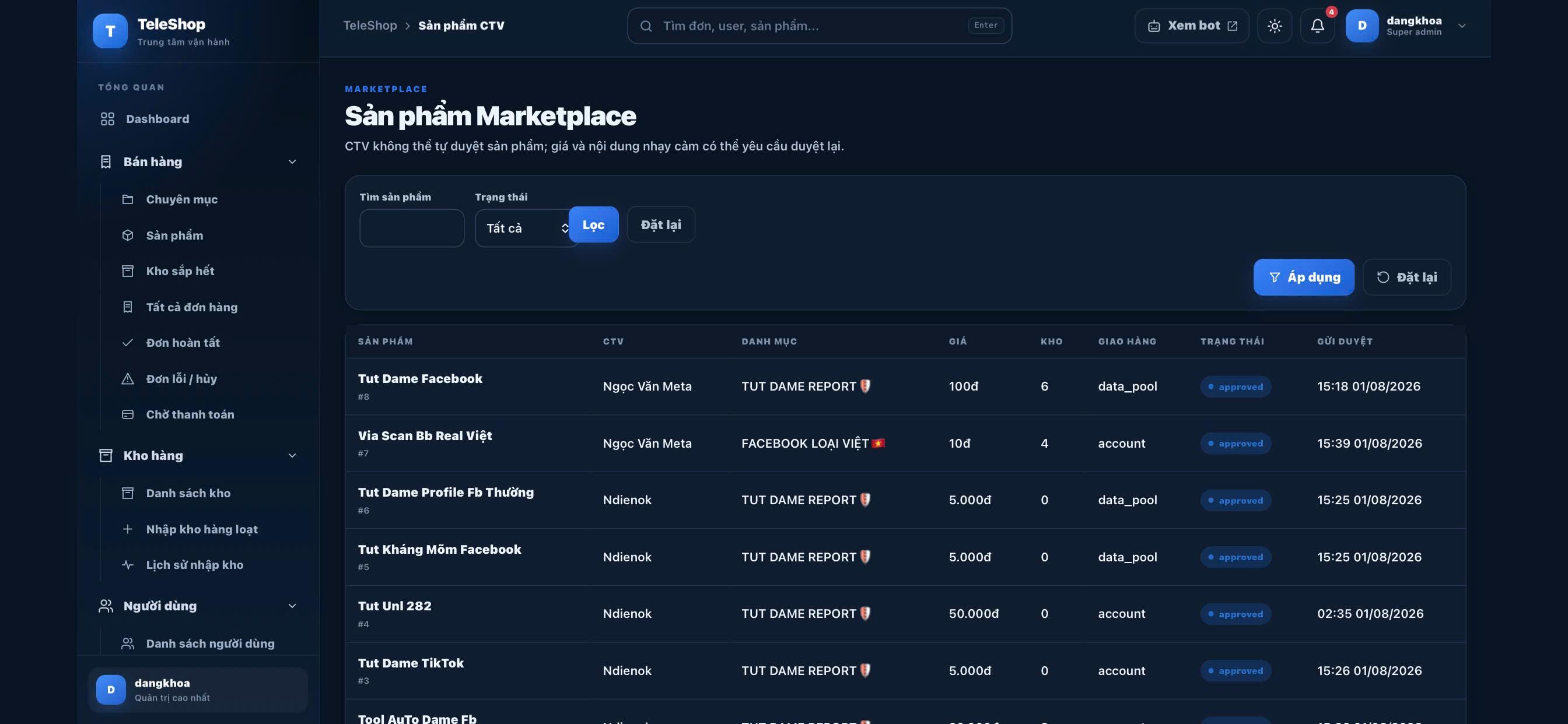 Website Bán Hàng Telegram Auto + Bot Telegram - ảnh demo 9